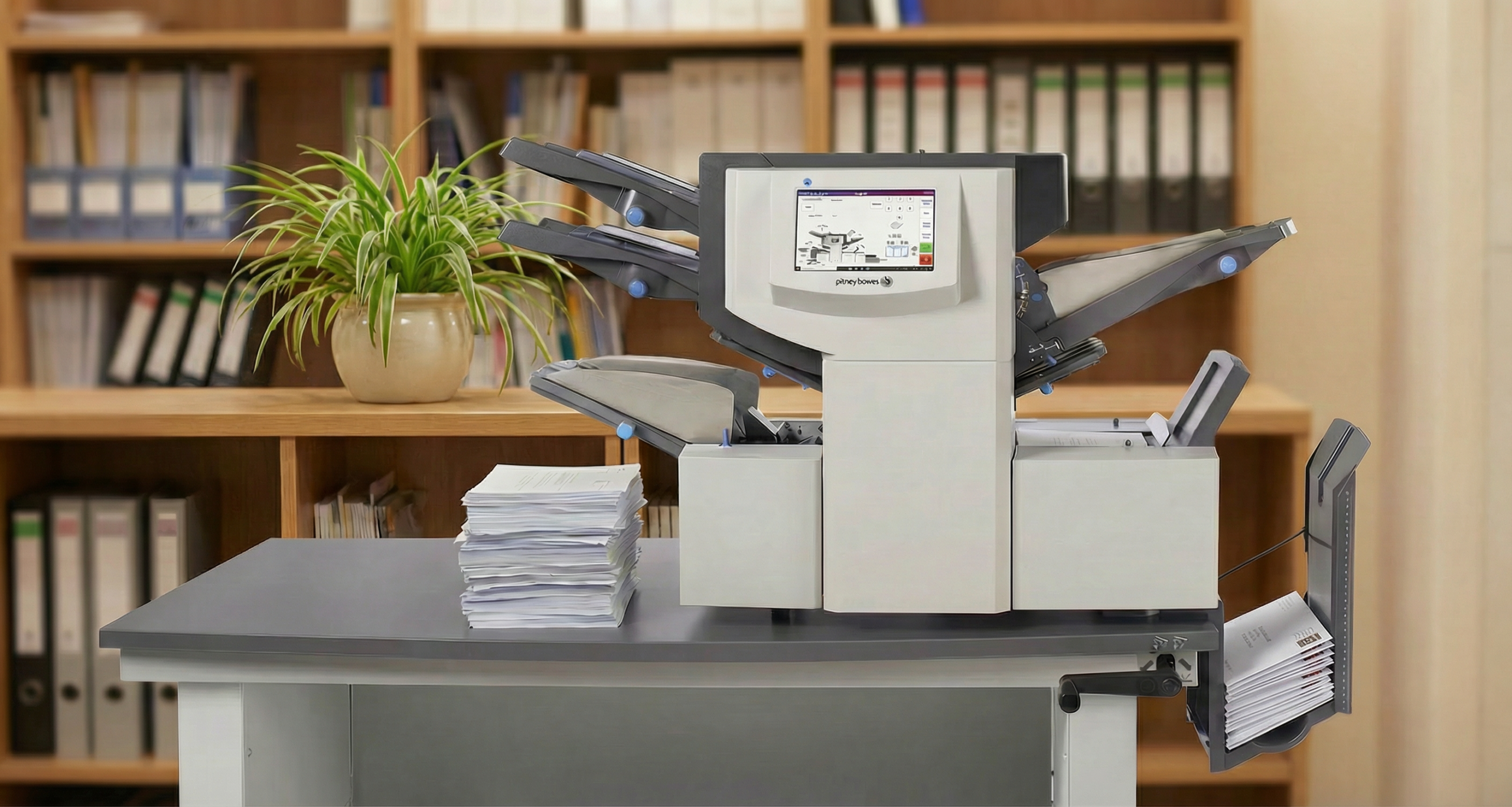 Professionelle Falzkuvertiermaschine Büroservice Weis – automatisches Falzen und Kuvertieren